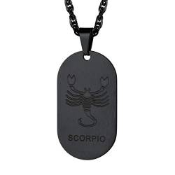 Richsteel herren schwarz Anhänger Sternzeichen Scorpion Halskette mit Geschenkebox für Weihnachten Geburtstag Valentinstag von Richsteel