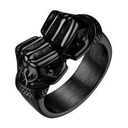 Richsteel schwarz Faust Fingerring für Herren, Punk Faust Boxhand Ring in Größe 60, Hip pop Schmuk für Männer Junge von Richsteel