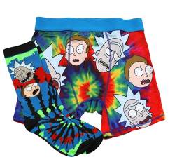 RICK AND MORTY Combo-Set – Character Crew Socken und Performance Boxer Briefs Unterwäsche für Herren, rot / blau, Medium von Rick and Morty