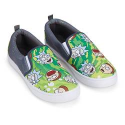 RICK AND MORTY Herrenschuhe – Herren-Sneaker zum Hineinschlüpfen – Rick & Morty Canvas-Sneaker zum Hineinschlüpfen, Grün , 42 EU von Rick and Morty