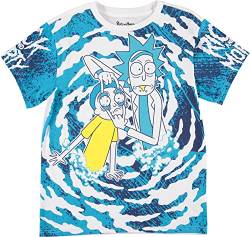 RICK AND MORTY Rick & Morty Herren T-Shirt / T-Shirt mit Übergröße, blau, Mittel von Rick and Morty