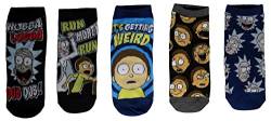 Rick and Morty Damen-Socken, knöchelfrei, 5 Paar, Schwarz, Einheitsgröße von Rick and Morty