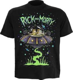 Rick and Morty Herren Space Cruiser M T-Shirt, schwarz, Medium von Rick and Morty