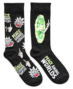 Rick and Morty Peace Among Worlds Herren Crew-Socken, 2 Paar von Rick and Morty
