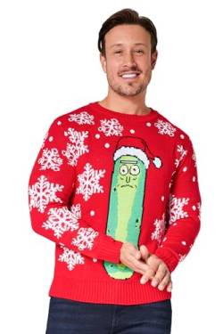 Rick and Morty Weihnachtspullover Herren - Christmas Pullover in M-2XL, Festlicher Christmas Sweater mit Rundhalsausschnitt (Rot, L) von Rick and Morty