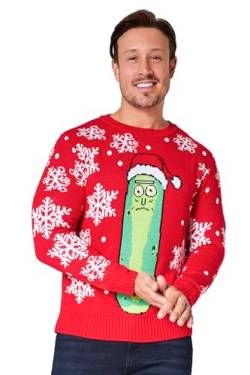 Rick and Morty Weihnachtspullover Herren - Christmas Pullover in M-2XL, Festlicher Christmas Sweater mit Rundhalsausschnitt (Rot, M) von Rick and Morty