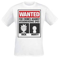 Rick und Morty T-Shirt Herren gesucht Poster Kurzarm weiß Top Medium von Rick and Morty