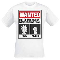 Rick und Morty T-Shirt Herren gesucht Poster Kurzarm weiß Top X-Large von Rick and Morty
