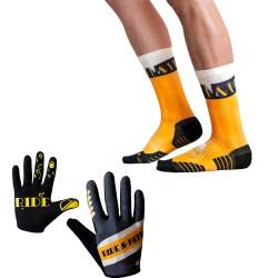 Ridefyl Herren Pack Ride&Bier Ride&Beer Socken und Handschuhe, bunt, M von Ridefyl