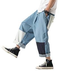 Rideneey Streetwear Herren Jeans Hosen Knöchel-Länge japanische Freizeitjeans Männer joggen Hosen Männlich großgröße Light Blue S von Rideneey