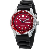 Riedenschild Taucheruhr RS8000-09 Herrenuhr Rot 100ATM Silikon-/Edelstahlband 46 mm, mit Heliumventil von Riedenschild