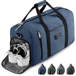 Rieeyrslza Sporttasche mit Schuhfach Reisetasche für Damen und Herren Große Wasserdicht Fitnesstasche Fitness Trainingstasche Handgepäck Tasche mit Schulterriemen (Blau o1) von Rieeyrslza
