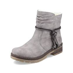 Rieker Damen Ankle Boots Y7463, Frauen Stiefeletten,flach,stiefel,bootee,booties,halbstiefel,kurzstiefel,uebergangsschuhe,grau (40),36 EU / 3.5 UK von Rieker