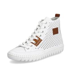 Rieker Damen High-Top Sneaker M2301, Frauen Halbschuhe,schnürschuhe,high top Sneaker,Sneaker-Stiefel,mid Cut,straßenschuhe,Weiss (80),36 EU / 3.5 UK von Rieker