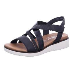 Rieker Damen Keilsandalen V3773, Frauen Sandalen,keilsandaletten,keilabsatz,wedge-heel,bequem,flach,sommerschuhe,schwarz (00),36 EU / 3.5 UK von Rieker