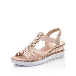 Rieker Damen Keilsandalen V3822, Frauen Sandalen,offene Schuhe,Strandschuhe,Keilsandaletten,Keilabsatz,Wedge-Heel,hoch,rosa (31),41 EU / 7.5 UK von Rieker