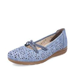 Rieker Damen Klassische Ballerinas L9356, Frauen Flats,Sommerschuhe,Slipper,Ballerina-Schuhe,Ballett-Schuhe,Ballet-Flats,flach,blau (10),39 EU / 6 UK von Rieker