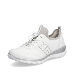 Rieker Damen Low-Top Sneaker L3259, Frauen Halbschuhe,Laufschuhe,schnürschuhe,schnürer,straßenschuhe,Strassenschuhe,Weiss (80),39 EU / 6 UK von Rieker