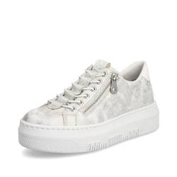 Rieker Damen Low-Top Sneaker M1953, Frauen Halbschuhe,schnürschuhe,schnürer,Plateausohle,straßenschuhe,Strassenschuhe,Weiss (60),43 EU / 9 UK von Rieker