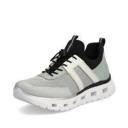 Rieker Damen Low-Top Sneaker M6061, Frauen Halbschuhe,Strassenschuhe,Freizeitschuhe,Turnschuhe,Laufschuhe,schnürschuhe,grün Kombi (52),37 EU / 4 UK von Rieker