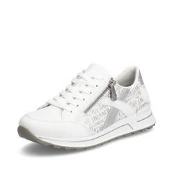 Rieker Damen Low-Top Sneaker N1403, Frauen Halbschuhe,lose Einlage,Plateausohle,straßenschuhe,Strassenschuhe,Freizeitschuhe,Weiss (80),41 EU / 7.5 UK von Rieker