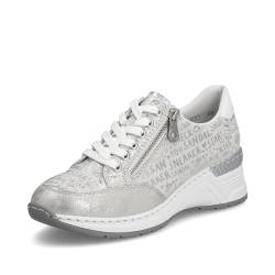 Rieker Damen Low-Top Sneaker N4316, Frauen Halbschuhe,lose Einlage,Keilabsatz,Wedge Heel,straßenschuhe,Strassenschuhe,beige Kombi (90),40 EU / 6.5 UK von Rieker