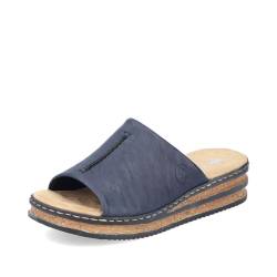 Rieker Damen Pantoletten 62905, Frauen Slipper,Gartenschuhe,Sommerschuhe,sommerclogs,Sandalen,Freizeitschuhe,Schlupfschuhe,blau (14),39 EU / 6 UK von Rieker