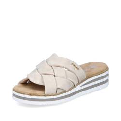 Rieker Damen Pantoletten V0208, Frauen Slipper,Freizeitschuhe,schluepfschuhe,Slides,Slip-ons,Backless Slipper,Mules,beige (60),38 EU / 5 UK von Rieker