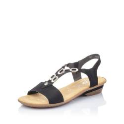 Rieker Damen Riemchensandalen 63453, Frauen Sandalen,Freizeitschuhe,offene Schuhe,Strandschuhe,Sandaletten,Sommersandalen,schwarz (00),41 EU / 7.5 UK von Rieker