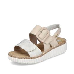 Rieker Damen Riemchensandalen 69260, Frauen Sandalen,sommerschuhe,freizeitschuhe,offene schuhe,strandschuhe,sandaletten,beige (60),38 EU / 5 UK von Rieker