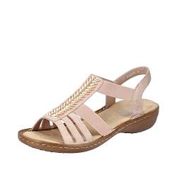 Rieker Damen Sandalen 60852-31 rosa Gr. 36 von Rieker