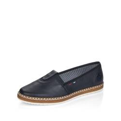 Rieker Damen Slipper M2261, Frauen Slip On,Schlupfschuhe,schluepfschuhe,Slip-ons,freitzeitschuhe,offener einschlupf,Mokassins,blau (14),41 EU / 7.5 UK von Rieker