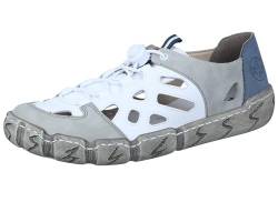 Rieker Damen Slipper sportlich Leder Sneaker Cut-Outs Gummizug 940366, Größe:38 EU, Farbe:Mehrfarbig von Rieker