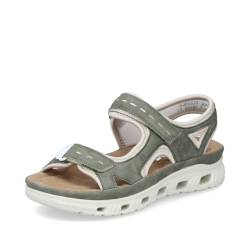 Rieker Damen Trekking Sandalen 64066, Frauen Sandalen,sommerschuhe,freizeitschuhe,offene schuhe,strandschuhe,grün kombi (52),36 EU / 3.5 UK von Rieker