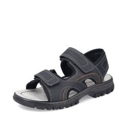 Rieker Herren Klassische Sandalen 25053, Männer Sandalen,offene schuhe,strandschuhe,sandaletten,klettsandalen,bequem,schwarz (00),44 EU / 9.5 UK von Rieker