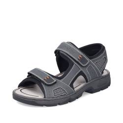 Rieker Herren Klassische Sandalen 26156, Männer Sandalen,freizeitschuhe,offene schuhe,strandschuhe,sandaletten,klettsandalen,grau (47),44 EU / 9.5 UK von Rieker