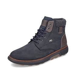 Rieker Herren Schnürstiefeletten B3343, Männer Stiefeletten,lose Einlage,uebergangsschuhe,uebergangsstiefel,Boots,blau Kombi (15),45 EU / 10.5 UK von Rieker