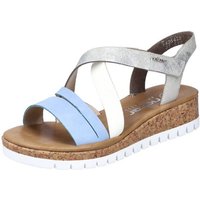 Rieker Keilsandalette, Plateau, Sommerschuh, Riemchensandale mit Metallic, G-Weite von Rieker