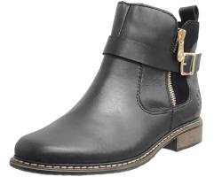 Z4959-00 | Philippa | Black Leather | Womens Ankle Boots von Rieker