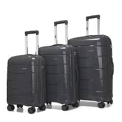 Rieort Koffer tragbar 3-teilige Koffer, großes Fassungsvermögen, Aufbewahrungsgepäck, Reise-Handgepäck, Verstellbarer Trolley-Koffer mit Universalrädern Bußgeld von Rieort