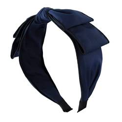 32-323 Damen Satin Haarreif mit großer Schleife (Blau) von Righe e Pois