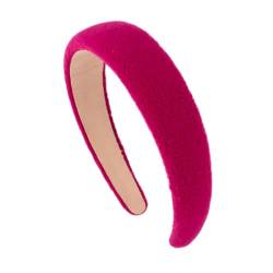 Righe e Pois - Gewölbter Haarreif aus Fleece - 3 cm - Haarband - Packung mit 1 Haarreif (Fuchsia) von Righe e Pois