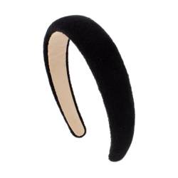 Righe e Pois - Gewölbter Haarreif aus Fleece - 3 cm - Haarband - Packung mit 1 Haarreif (schwarz) von Righe e Pois