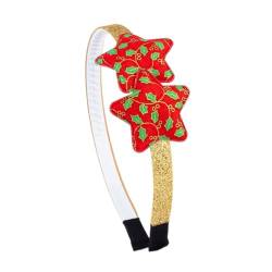 Righe e Pois - Haarreif für Mädchen mit Sternen aus Weihnachtstuch, 1 cm, Haar-Accessoires für Mädchen, Weihnachten, 1 Stück (Gold) von Righe e Pois