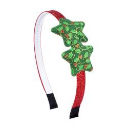 Righe e Pois - Haarreif für Mädchen mit Sternen aus Weihnachtstuch, 1 cm, Haar-Accessoires für Mädchen, Weihnachten, 1 Stück (grün) von Righe e Pois