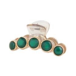 Righe e Pois - Haarspange für Damen - Haarspange mit Perlen - 8 cm - Elegante Damen-Haarspangen aus transparentem Kunststoff mit farbigen Perlen - 1 Stück (Grün) von Righe e Pois