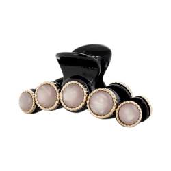 Righe e Pois - Haarspange mit geraden Perlen - 8 cm - Haarspange für Damen mit bunten Perlen - elegante Haar-Accessoires - 1er-Pack (Altrose) von Righe e Pois