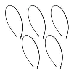 Righe e Pois Haarspangen – 5 schwarze und dünne Silikon-Stirnbänder – Unisex – verstellbar – flexibler Haarreif – Packung mit 5 Stück von Righe e Pois