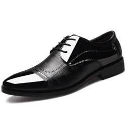 Rimhold Herren formelle Schuhe Business Oxford Schuhe Lackleder Schnürschuhe Klassische Brock Hochzeit Schuhe Schwarz 42eu von Rimhold