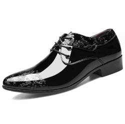Rimhold Herren formelle Schuhe Business Oxford Schuhe Lackleder Schnürschuhe Klassische Brock Hochzeit Schuhe Schwarz 43eu von Rimhold